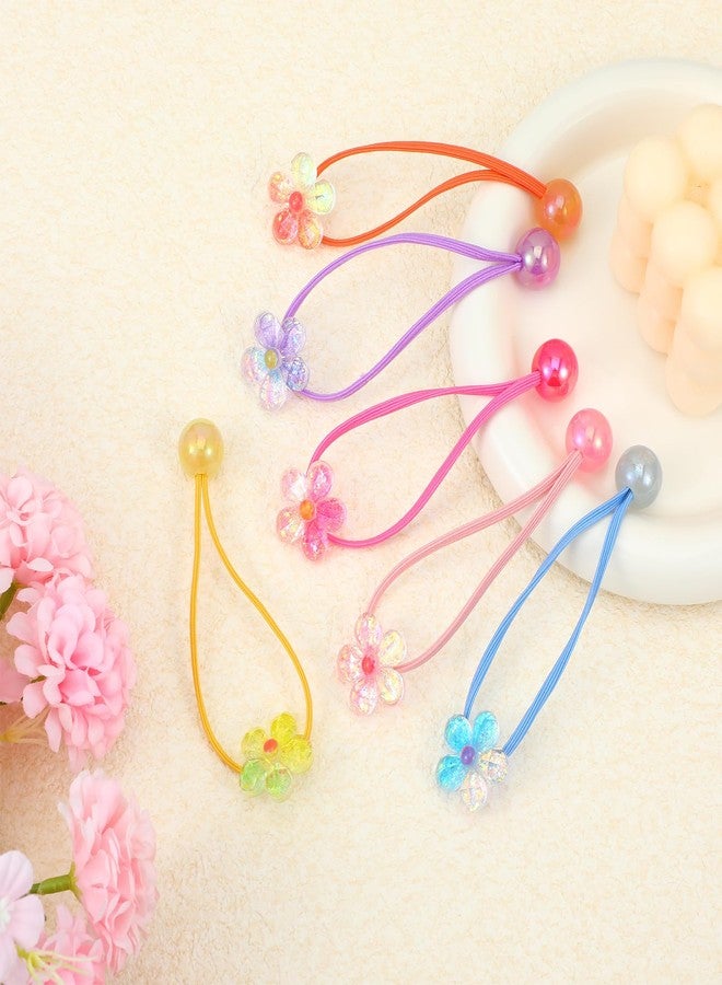 Yuanchu 12Pcs Ball Charm Hair Ties for Women, Colored Camellia Bead Rubber Bands Bubble Ponytail Holders with Balls No Damage Hair Accessories - Image 4
